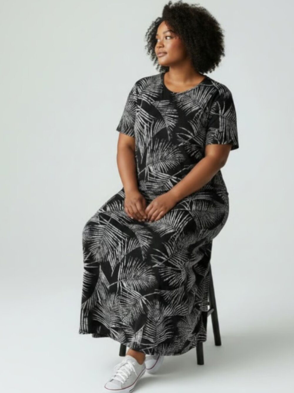 LuLaRoe Maria black & white maxi dress S